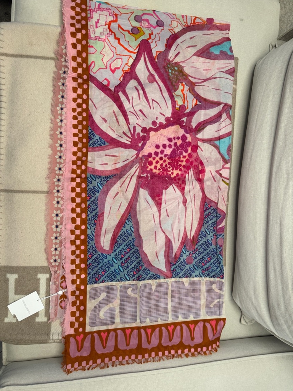 Zimmermann signature Colorful Floral fringe cotton pareo/scarf - Picture 3 of 9